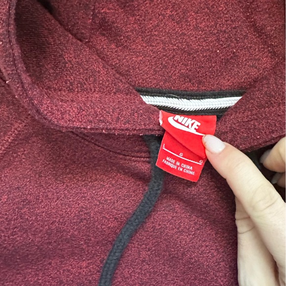 EUC Nike French Terry Pullover Men's Hoodie in Red & Black Size Large - Picture 3 of 10